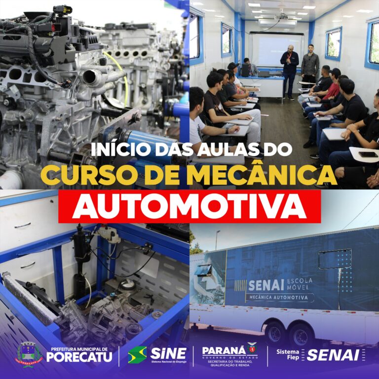 Aulas do Curso de Mecânica Automotiva têm início hoje em Porecatu!