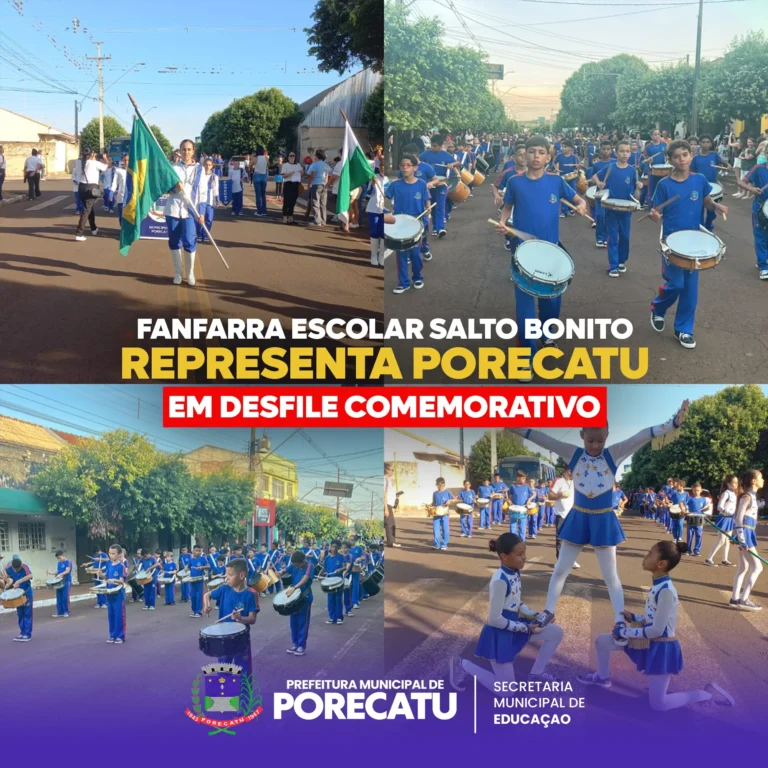 Fanfarra Escolar Salto Bonito representa Porecatu em desfile comemorativo