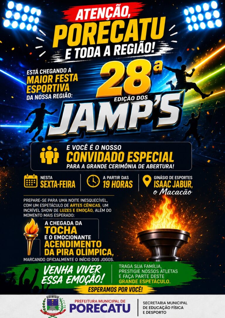 Vem aí os JAMP’S 2026! Abertura oficial da 28ª edição acontece nesta sexta-feira no “Macacão”