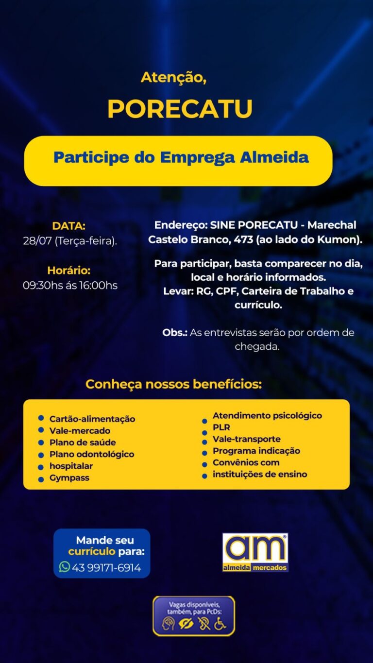 Agência do Trabalhador anuncia mutirão de empregos no município