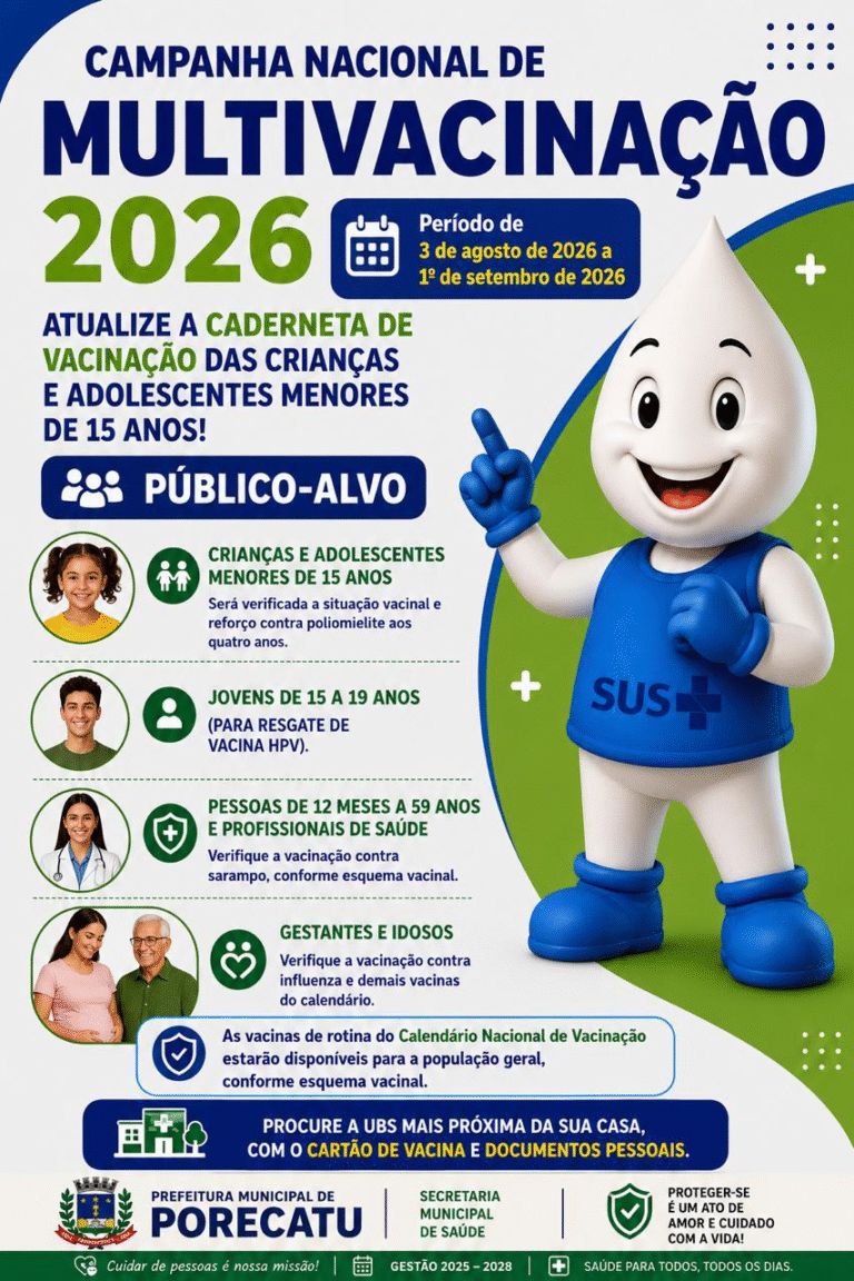 Prefeitura de Porecatu inicia Campanha Nacional de Multivacinação 2026